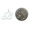 Sterling Silver Large Script Initial Letter B Charm Jewerly 21mm x 24mm